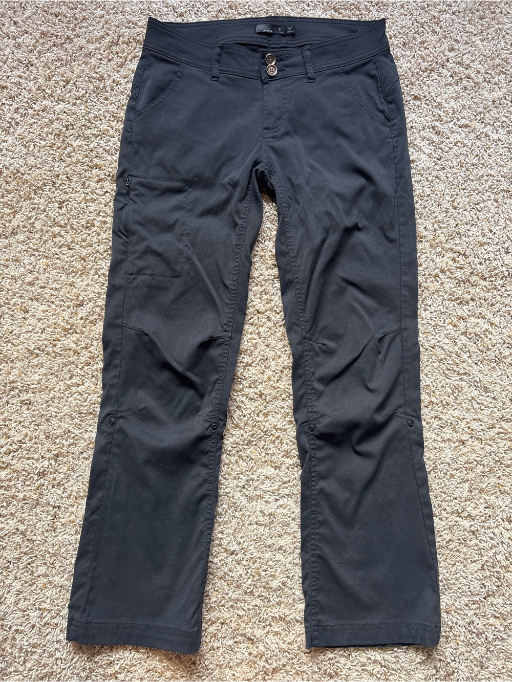 PrAna Halle Pants Women’s Sz 6 Convertible Hiking Outdoor Travel Black